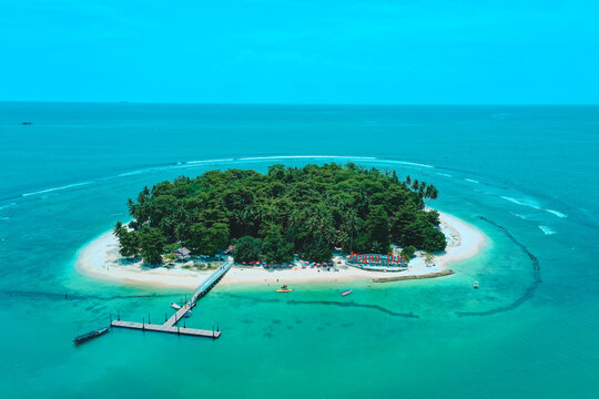 beautiful aerial view of Angso Duo island, Pariaman City