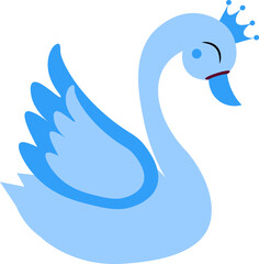 blue swan with crown illustration