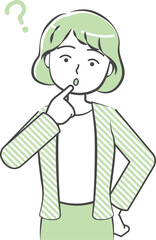 Female pose and expression set-simple and friendly simple touch yellow