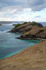 incredible views across the coastline at the top of Bukit Merese Hill, Merese Hill is a location to see the sunrise and sunset in Lombok, coast of the sea, beach and sea, view of the, kuta mandalika