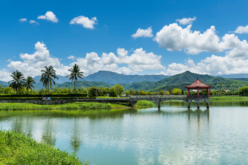 Beautiful view of the Meinong Lake in Kaohsiung, Taiwan. it is the second-largest artificial lake in Kaohsiung.
Meinong Lake, artificial, lake, water, reservoir, agricu