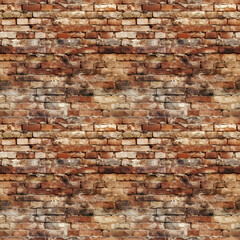 Seamless pattern of rusty bricks wall, Generative Ai