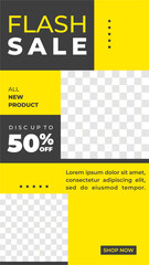 Square banner template for social media posts and web internet ads. Editable vector illustration.