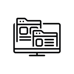 Black line icon for sites 