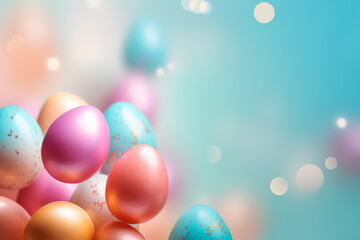 Fototapeta na wymiar Easter eggs pattern. Easter background, wallpaper. Christian holiday