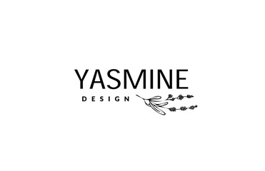 Floral logo element Botanical Hand Drawn Logo with Wild Flower and Leaves. Logo for spa and beauty salon, boutique, organic shop, wedding, floral designer, interior, photography, cosmetic