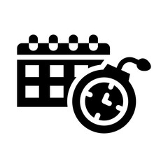 deadline solid icon illustration vector graphic