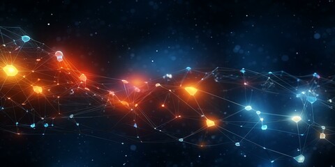 Obraz premium technology business neural network data background 