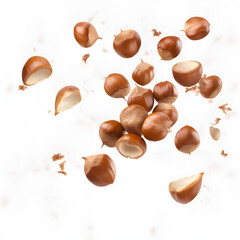 Hazelnuts on the table