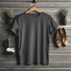 Fashion mockup black t-shirt blank dress