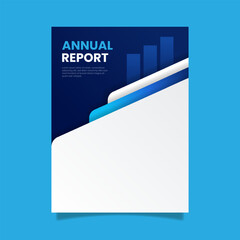 Fototapeta premium Geometric blue annual report business flyer template design. - Vector.