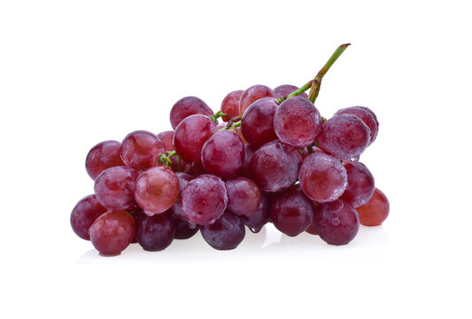 Grapes with drops of water isolated on white background.