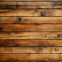 Medium brown wood texture background viewed from above. The wooden planks are stacked horizontally and have a worn look. This surface would be great as design element for a wall, floor. generative ai.