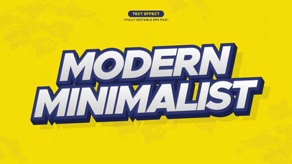 Modern, Cool and Minimalist Vector Text Effect with white and blue color text. Fully Editable text and font