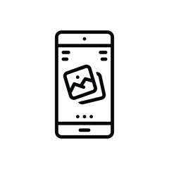 Black line icon for gallery 