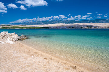 Fototapeta premium paradise beach on Pag island in Croatia