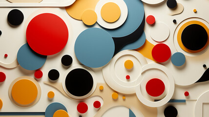 Intricate Forms: Immerse Yourself in the Beauty of Geometric Abstraction through this Poster, Embellished with an Array of Squares, Circles, and Complex Figures, a Multifunctional Choice for Wall Deco