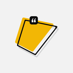 quote box. Colored quote box speech bubble template text note brackets citation message page empty frame stickers cartoon vector isolated
