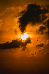 sunrise over the sea with clouds