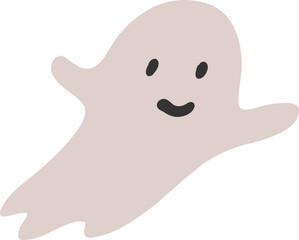 Ghost clipart, cartoon cute character halloween