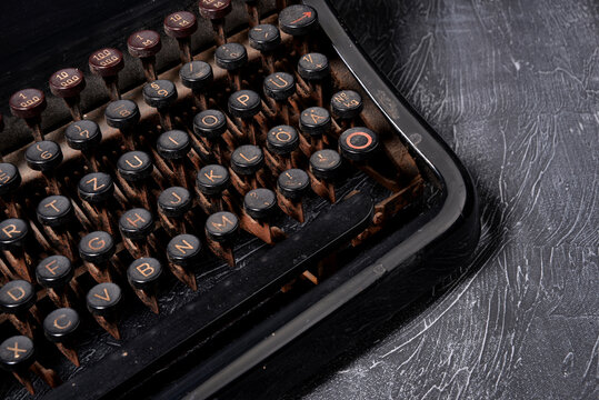 Antique typewriter office closeup keyboard