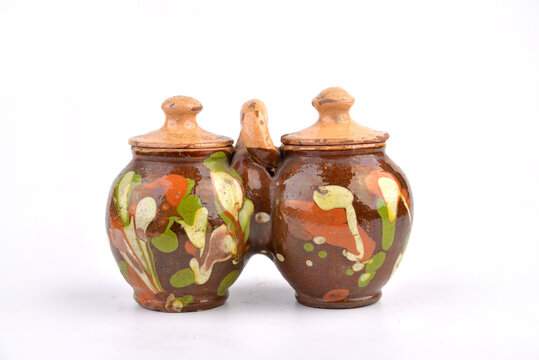 Vintage clay pot art painting