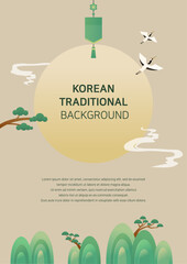 Korean holiday background poster with full moon.