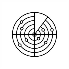 radar chart icon from Business and analytics outline collection. Thin line radar chart vector isolated on white background.