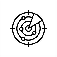 radar chart icon from Business and analytics outline collection. Thin line radar chart vector isolated on white background.