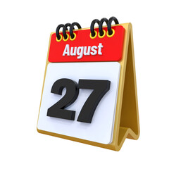 27 August Calendar icon 3d