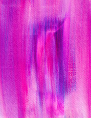 Abstract pink and purple painting background. Vibrant acrylic paint brush stroke backdrop. Hand drawn vibrant painting. Modern contemporary art.