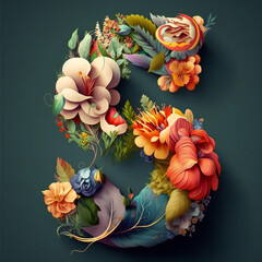  A unique flower font S in the shape.