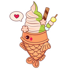 Cute Taiyaki Ice Cream Japanese Dessert