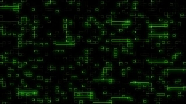 Abstract digital technology background. The concept of the digital age. Binary algorithm, data green code. Seamless loop