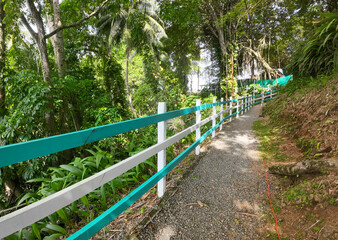 Colored fence on the side of the road in Costa Rica