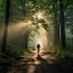 morning biking in nature
