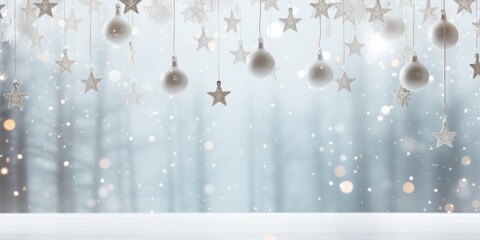 christmas decorations on abstract blurred background, AI Generated
