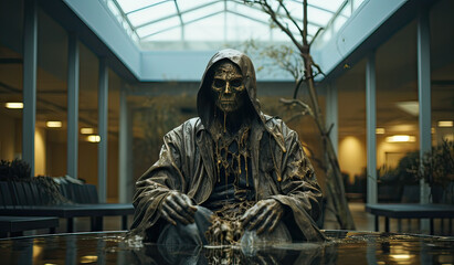 Fototapeta premium gloomy sitting alone