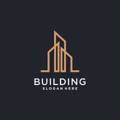 Real estate building logo design with creative idea