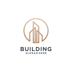 Real estate building logo design with creative idea