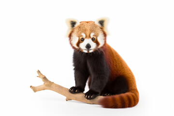 a red panda sitting on a branch of a tree