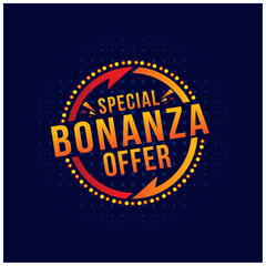 Special Bonanza Offer Retro Vintage Lights Logo Template. Special Discount Offer Logo. Advertising Logo Design