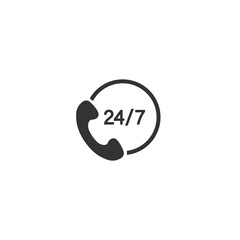 24/7 call center support vector icon
