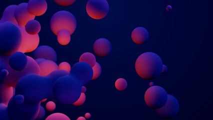 Metaverse 3d render morphing animation pink purple abstract metaball metasphere bubbles art sphere blue background backdrop vr space moving meta balls shapes motion design fluid liquid of presentation