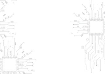 Abstract Technology Circuit board background. Grey white Abstract technology background. Digital technology with plexus background and space for your text	
