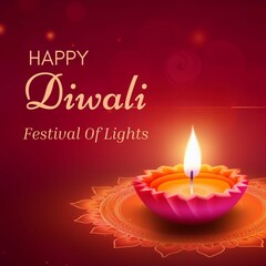 Happy Diwali banner with Diya Diwali celebration Festival background Diwali greeting card 