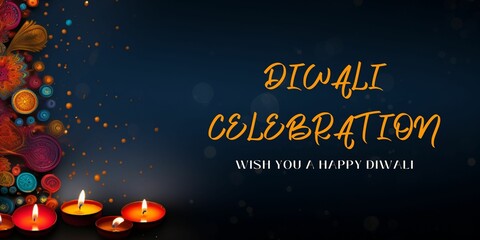 Happy Diwali banner with Diya Diwali celebration Festival background Diwali greeting card 