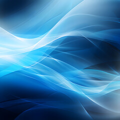 Naklejka premium abstract blue background with some smooth lines in it Ai generate
