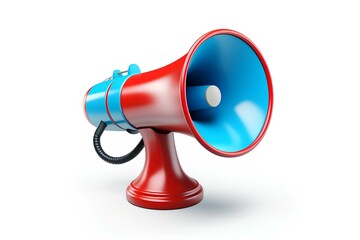 3d SEO marketing. Loudspeaker icon isolated on white background. 3d rendering illustration. generative AI
