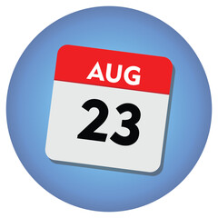 Fototapeta premium 23 august icon with white background, calender icon